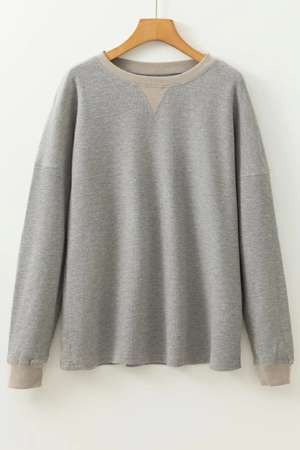 New Dear-Lover Thermal Pullover Loose Sweatshirt Gray