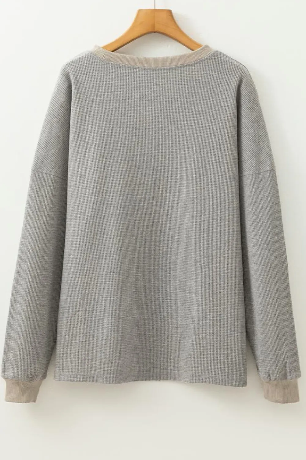 New Dear-Lover Thermal Pullover Loose Sweatshirt Gray