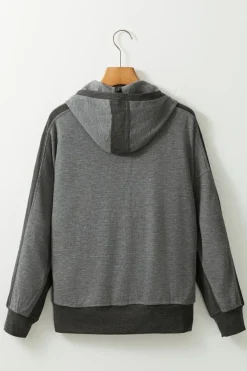 Sale Dear-Lover Thermal Waffle Knit Full Zipper Hooded Jacket Gray