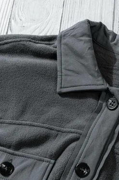 Outlet Dear-Lover Turn Down Collar Buttoned Shirt Jacket Gray
