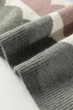 Discount Dear-Lover Wave Striped Balloon Sleeve Drop Shoulder Sweater Gray