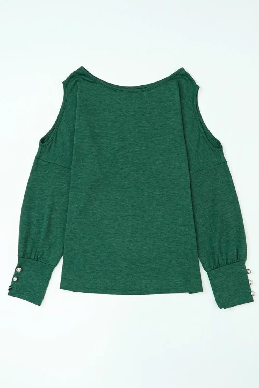 Best Dear-Lover Asymmetrical Cut Out Buttoned Long Sleeve Top Green