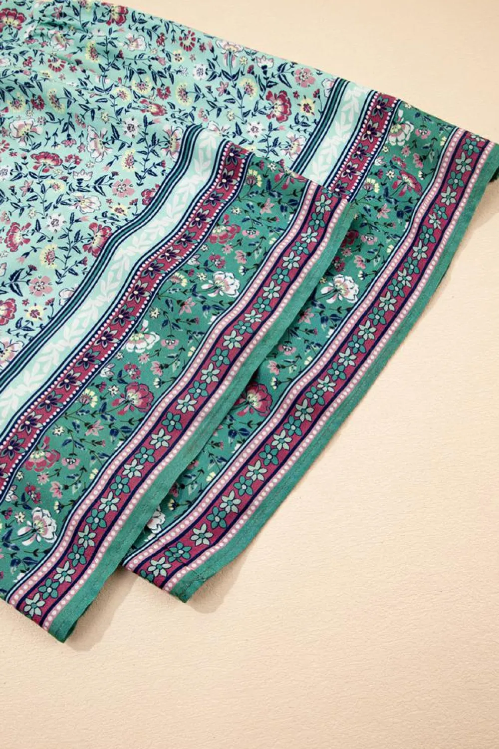 Best Dear-Lover Bohemian Floral Ruffle Bottom Spaghetti Strap Jumpsuit Green