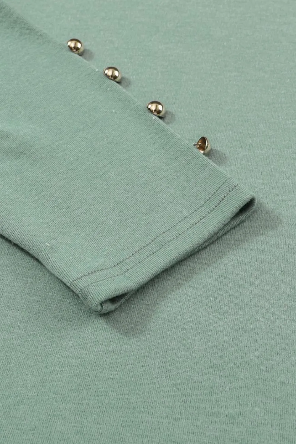 Discount Dear-Lover Buttoned Puff Long Sleeve Sheath Top Green