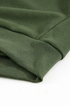 Fashion Dear-Lover Casual Solid Color Lace-up Hoodie Green