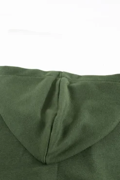 Fashion Dear-Lover Casual Solid Color Lace-up Hoodie Green