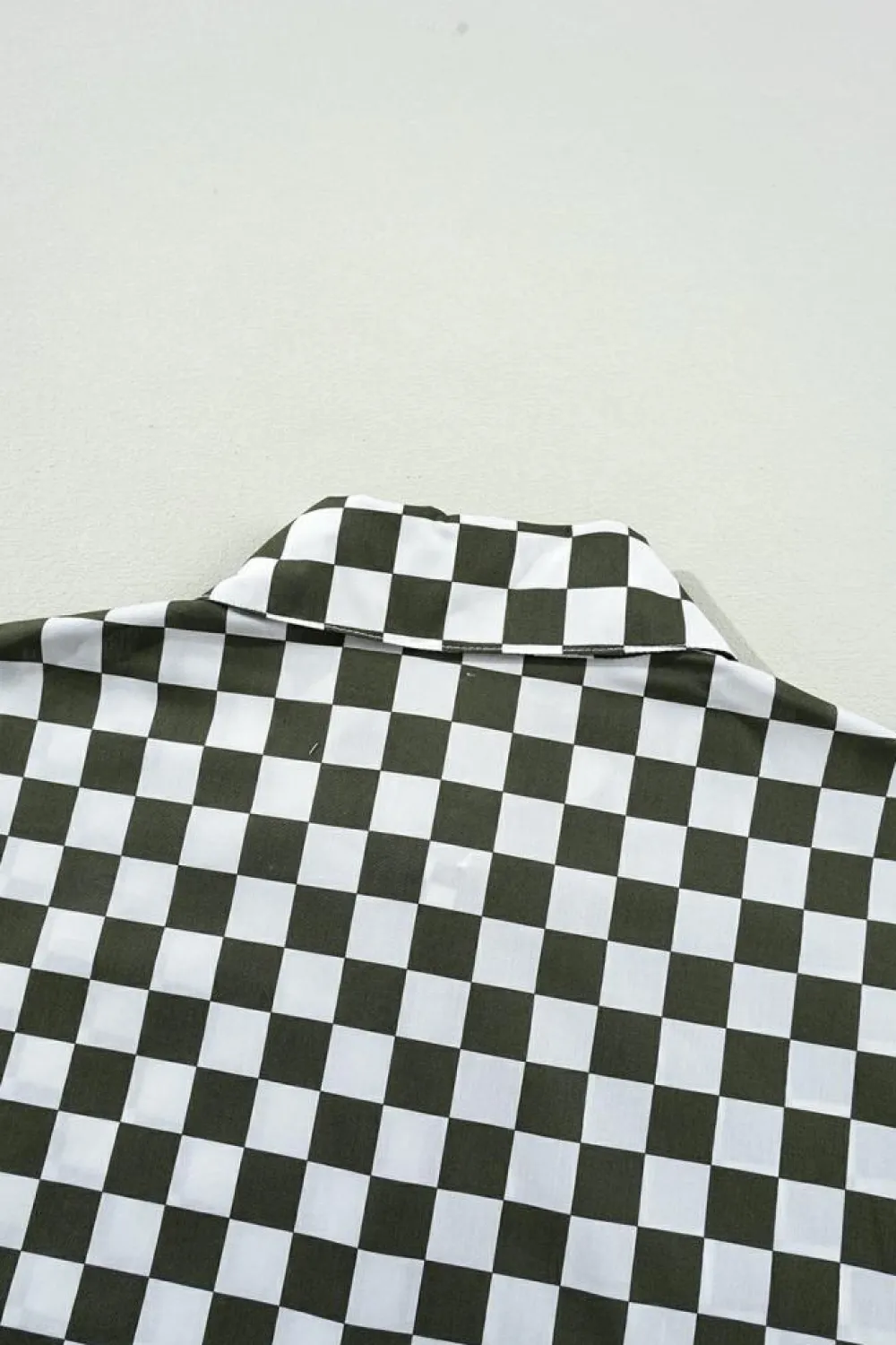 Discount Dear-Lover Checkerboard Printed Drop Shoulder Loose Casual Shirt Green