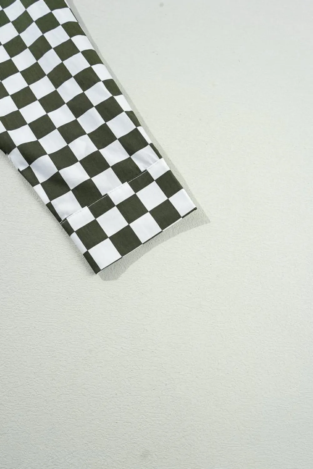 Discount Dear-Lover Checkerboard Printed Drop Shoulder Loose Casual Shirt Green
