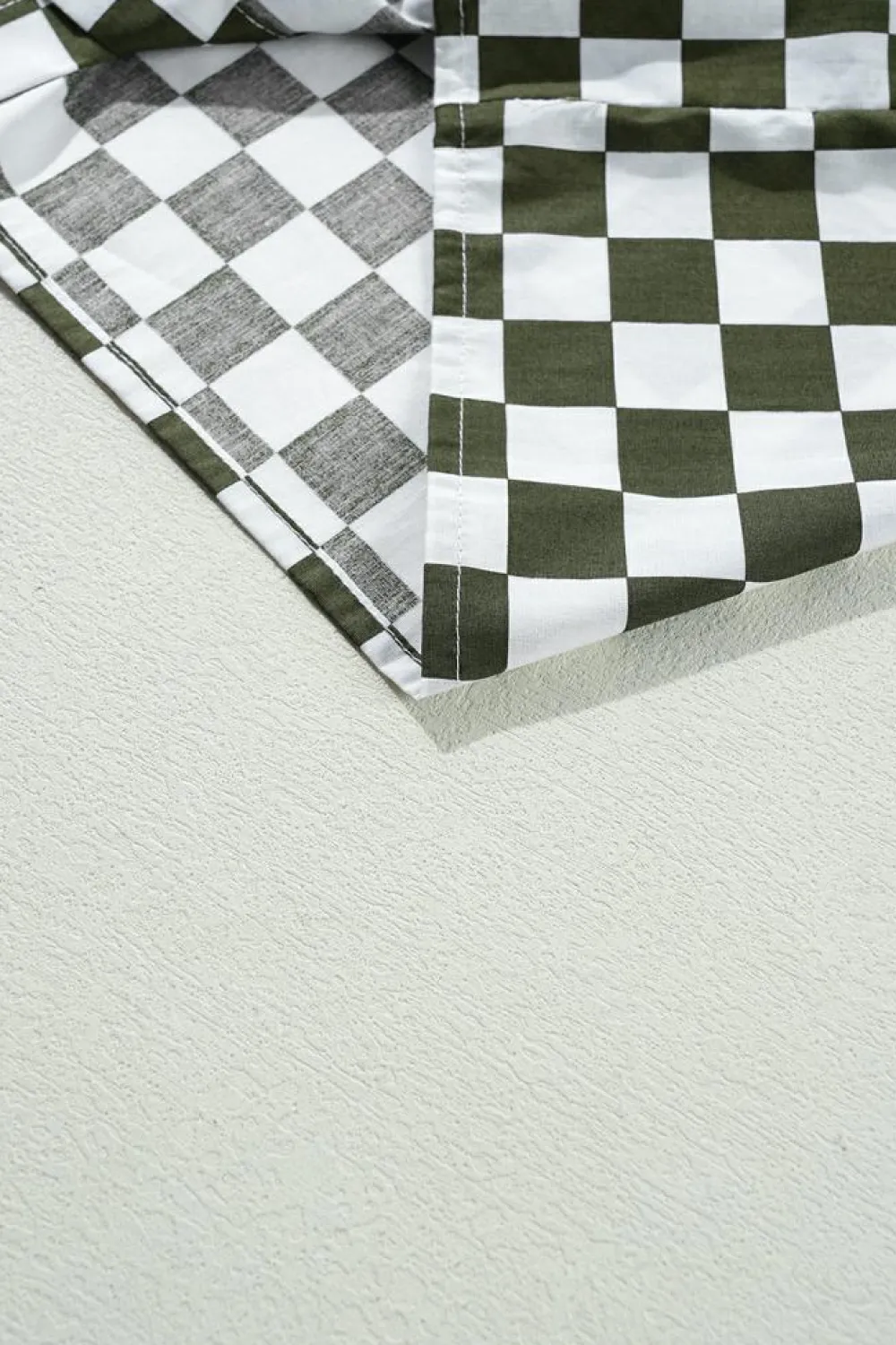 Discount Dear-Lover Checkerboard Printed Drop Shoulder Loose Casual Shirt Green
