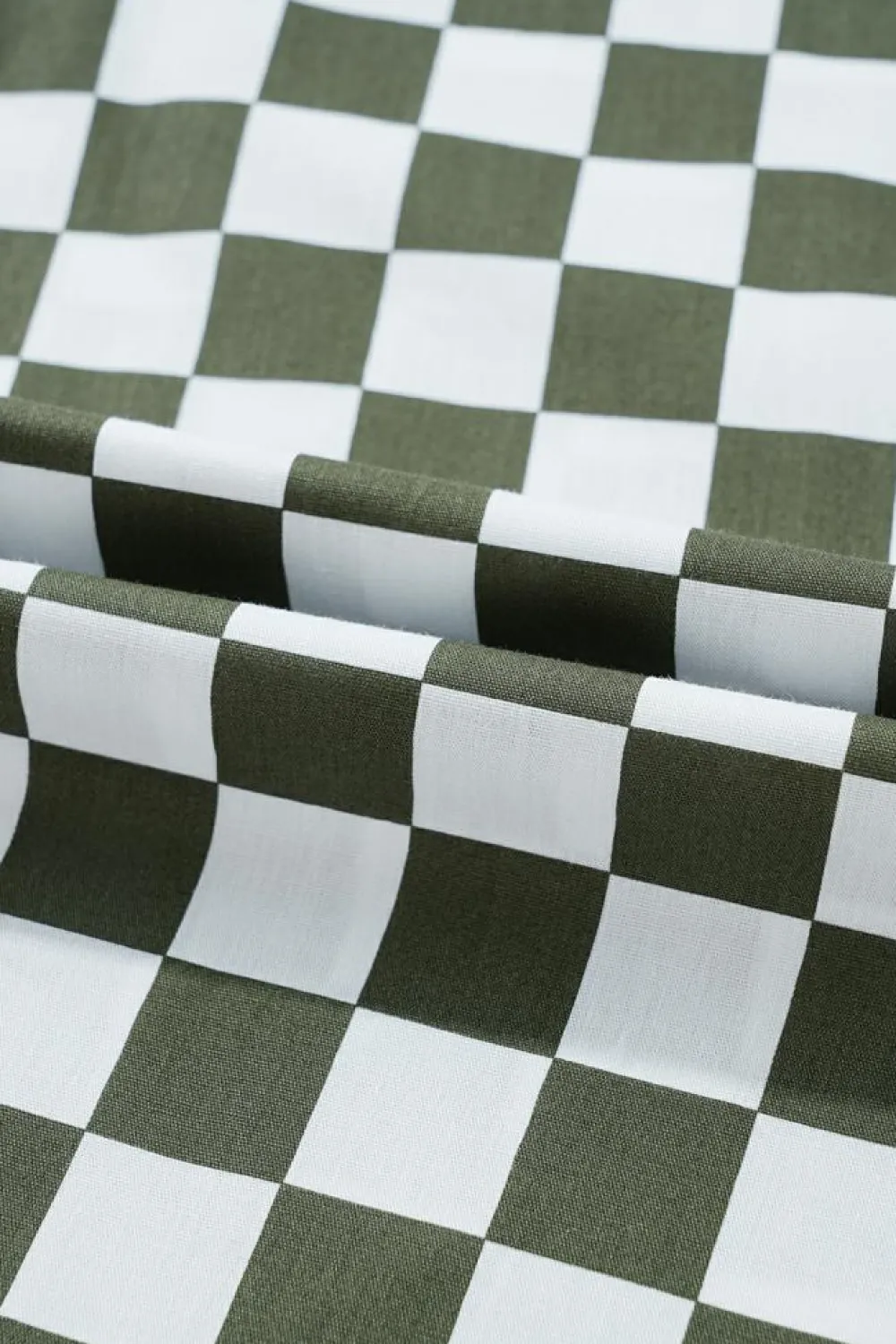 Discount Dear-Lover Checkerboard Printed Drop Shoulder Loose Casual Shirt Green