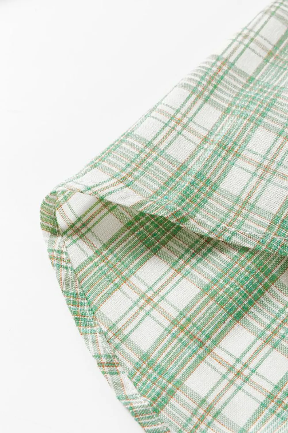 Online Dear-Lover Checkered Print Loose Fit Buttoned Hooded Shacket Green