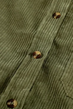 Discount Dear-Lover Corduroy Button Pocket Shirt Green