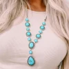 Outlet Dear-Lover Crackle Turquoise Water Drop Accent Necklace Green