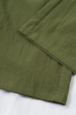 Clearance Dear-Lover Drawstring Elastic Waist Pockets Long Straight Legs Pants Green