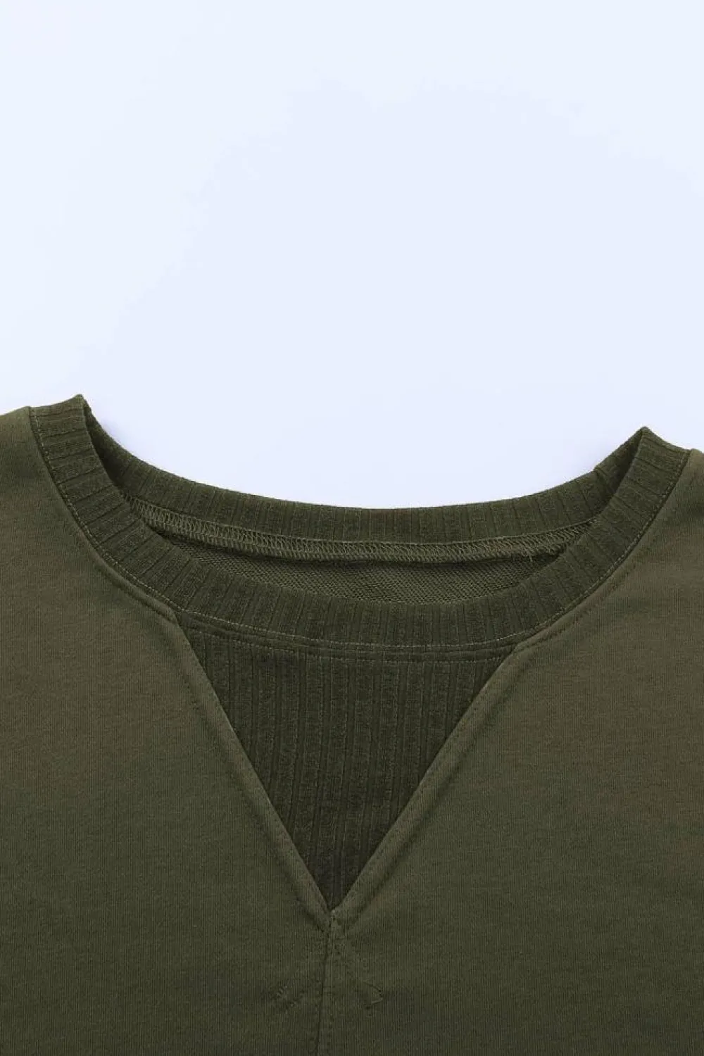 New Dear-Lover Drop Shoulder Cropped Sweatshirt Green