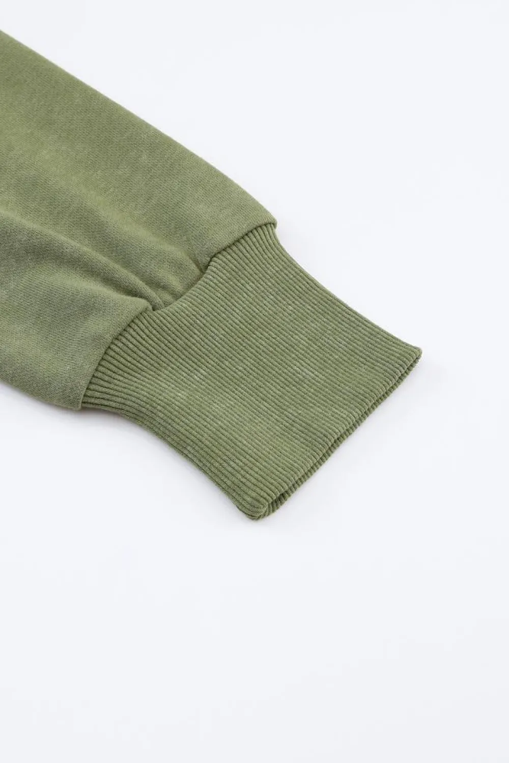 Best Dear-Lover Drop Shoulder Ribbed Trim Oversized Sweatshirt Green
