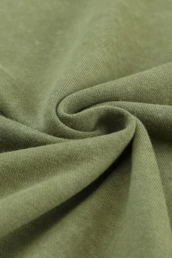 Best Dear-Lover Drop Shoulder Ribbed Trim Oversized Sweatshirt Green