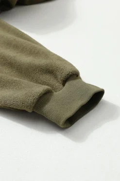 Online Dear-Lover Green Flap Pocket Drawstring Hood Zip Up Jacket Jungle Green