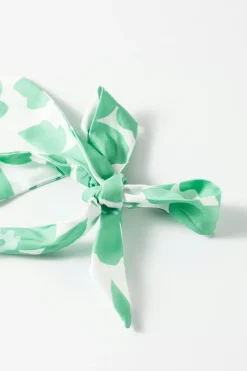 Best Dear-Lover Flower Print Knotted Straps Square Neck Romper Green