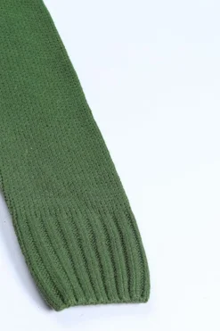 Fashion Dear-Lover Front Pockets Buttons Textured Cardigan Green