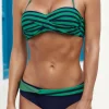 Discount Dear-Lover Halter Bandeau Striped Bikini Green