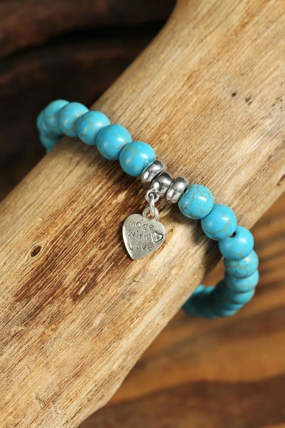 Best Dear-Lover Heart Pendant Turquoise Beads Western Bracelet Green