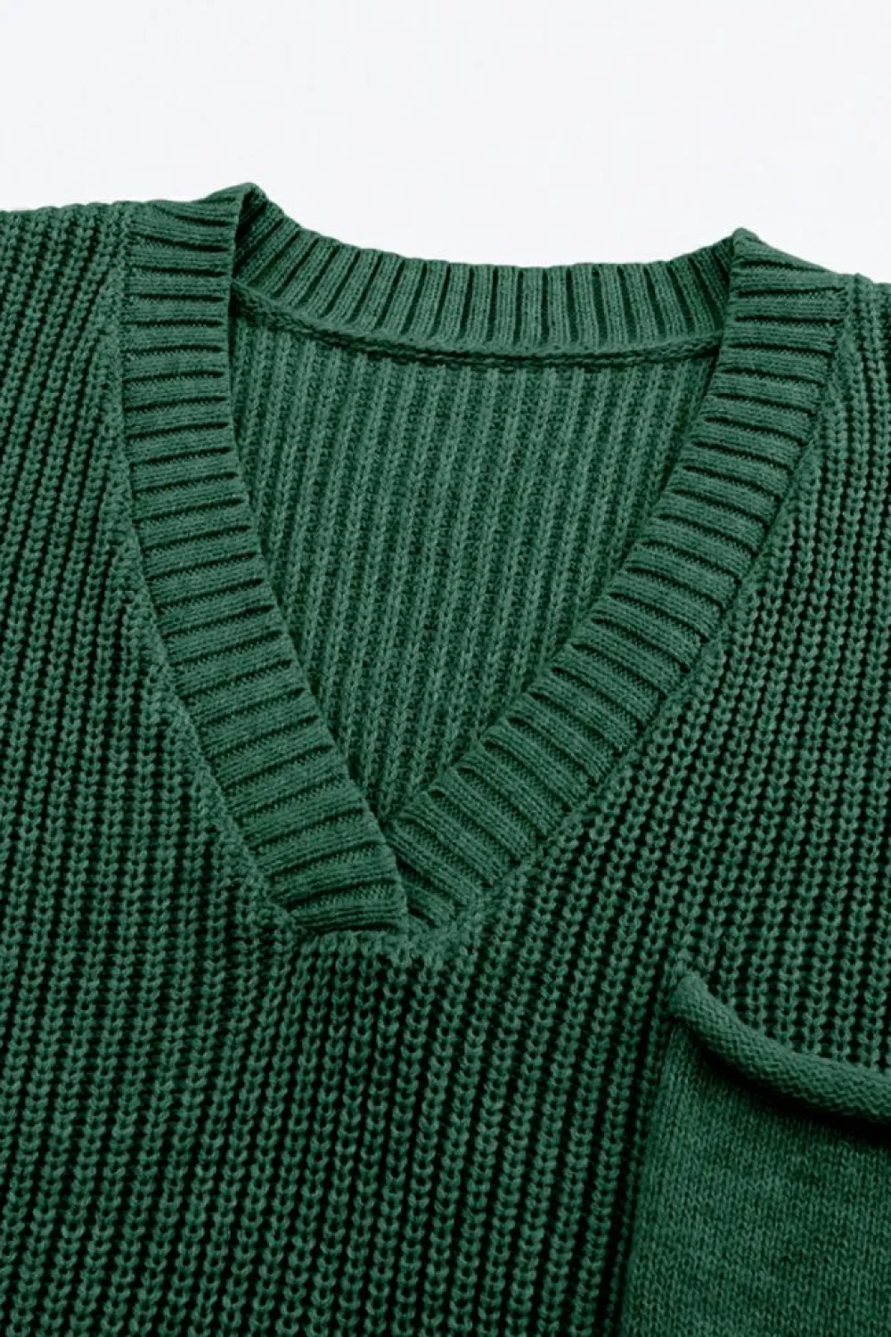 Sale Dear-Lover Knitted V Neck Sweater and Casual Pants Set Green