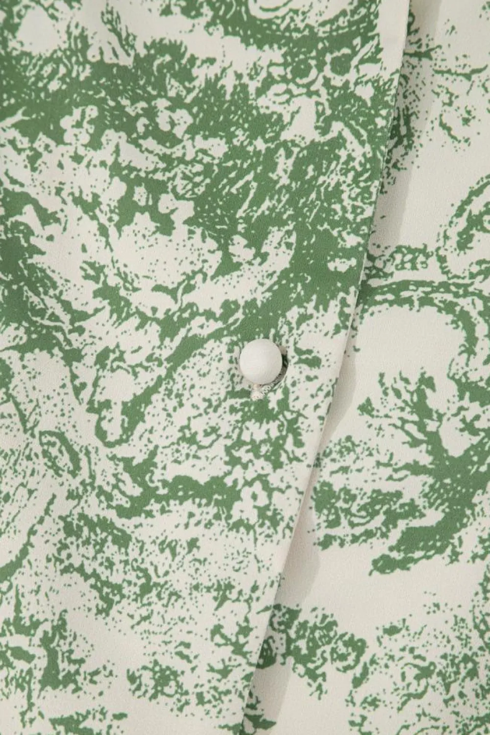 Discount Dear-Lover Landscape Print Tied 3/4 Sleeve Shirt with Sash Green