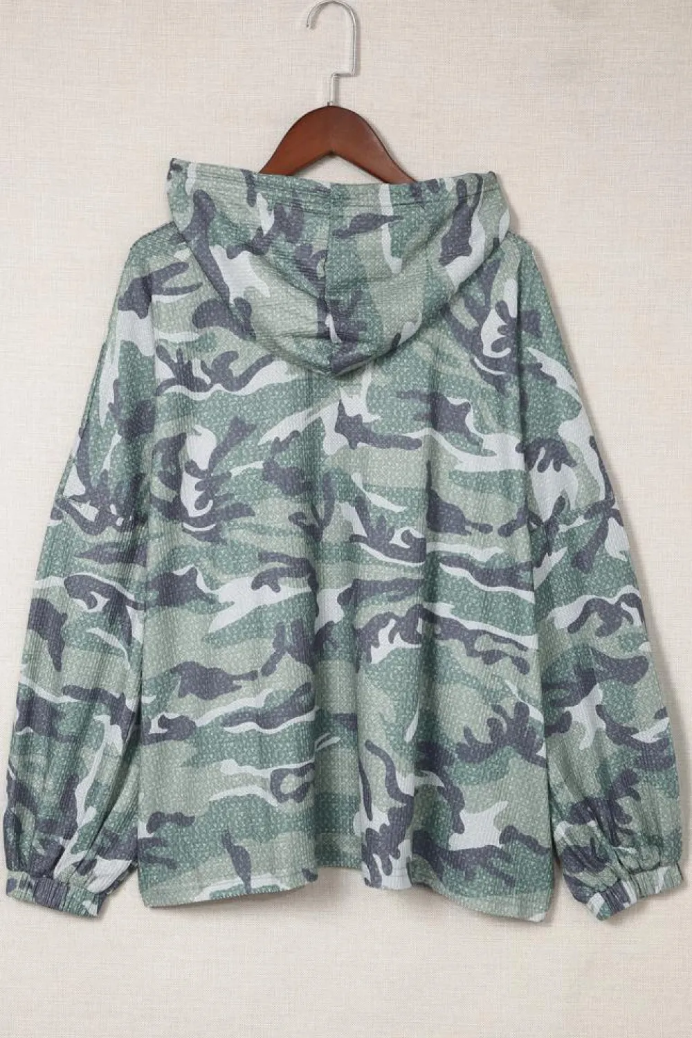 Outlet Dear-Lover Long Sleeve Camo Print Oversize Hoodie Green