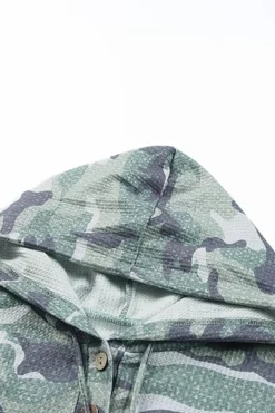 Outlet Dear-Lover Long Sleeve Camo Print Oversize Hoodie Green