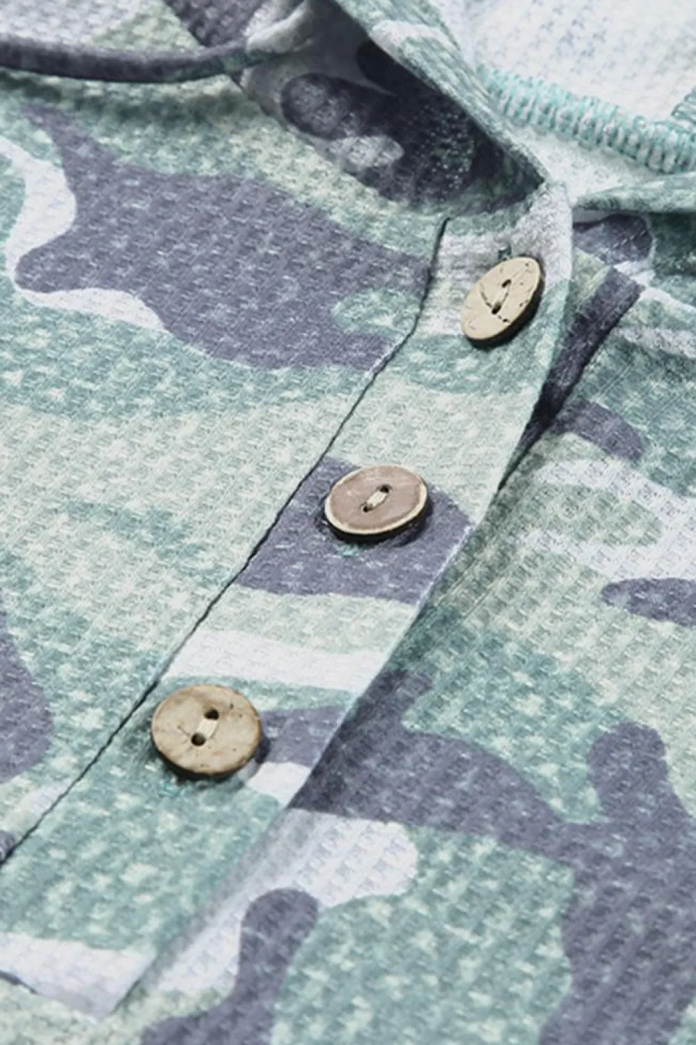 Outlet Dear-Lover Long Sleeve Camo Print Oversize Hoodie Green
