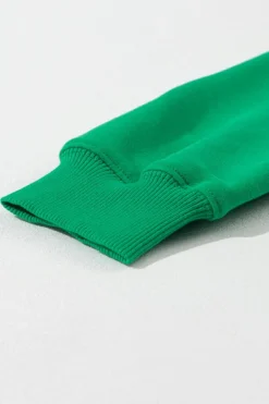 Online Dear-Lover LUCKY Aphabet Chenille Embroidered Pullover Sweatshirt Green