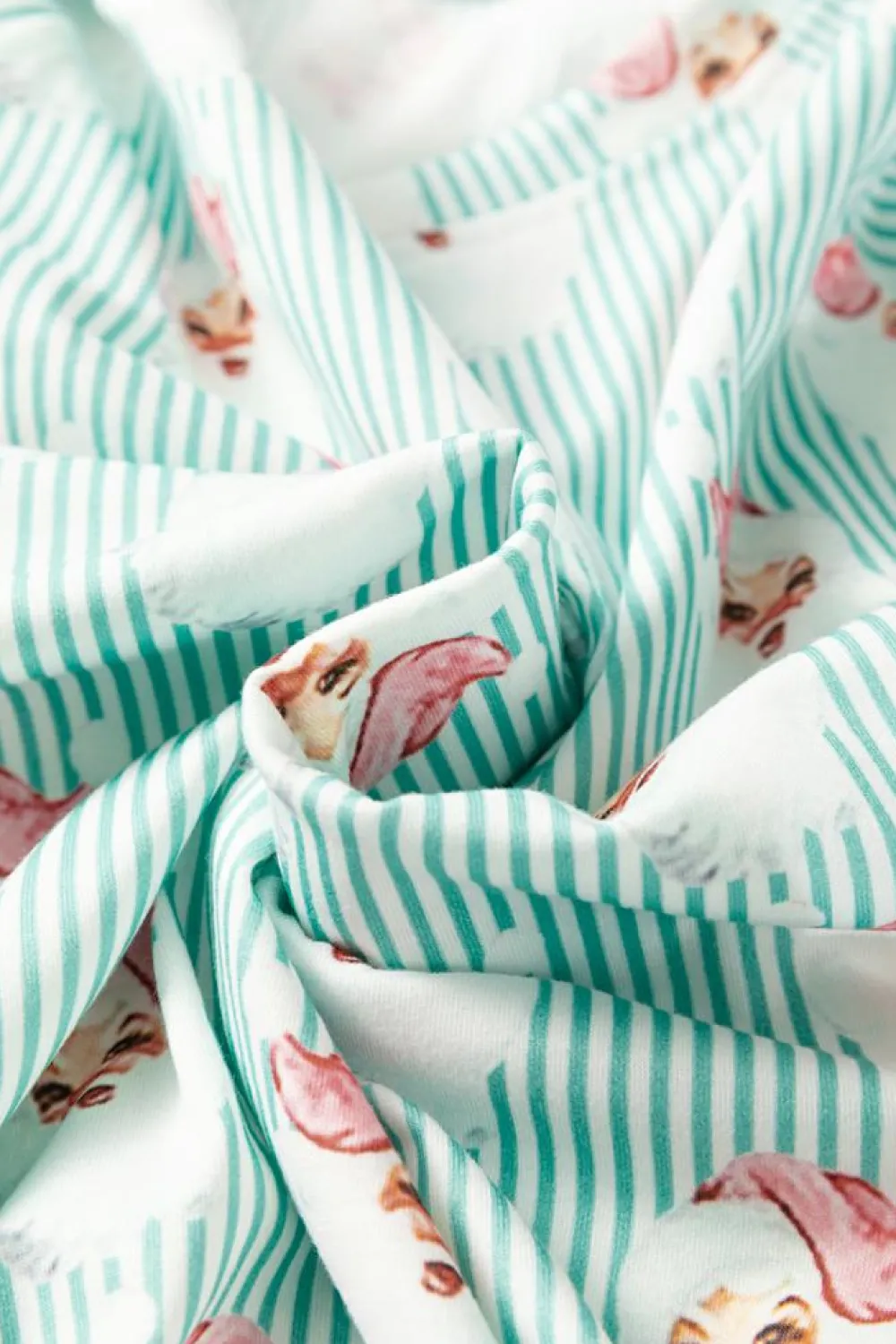 New Dear-Lover Santa Claus Striped Print Loose Fit Two Piece Lounge Set Green