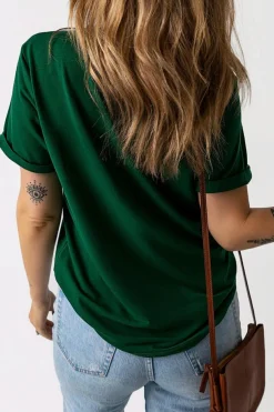 Online Dear-Lover St Patrick Clover Patch Sequin Graphic T-shirt Green