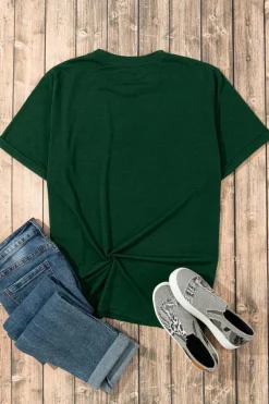Online Dear-Lover St Patrick Clover Patch Sequin Graphic T-shirt Green