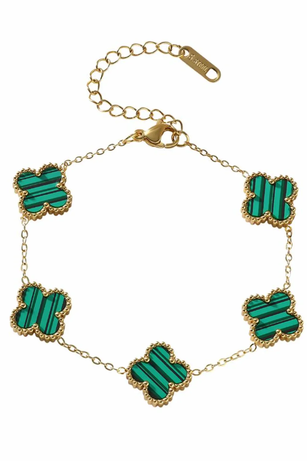 Best Dear-Lover St Patricks Four Leaf Clover Chain Bracelet Green