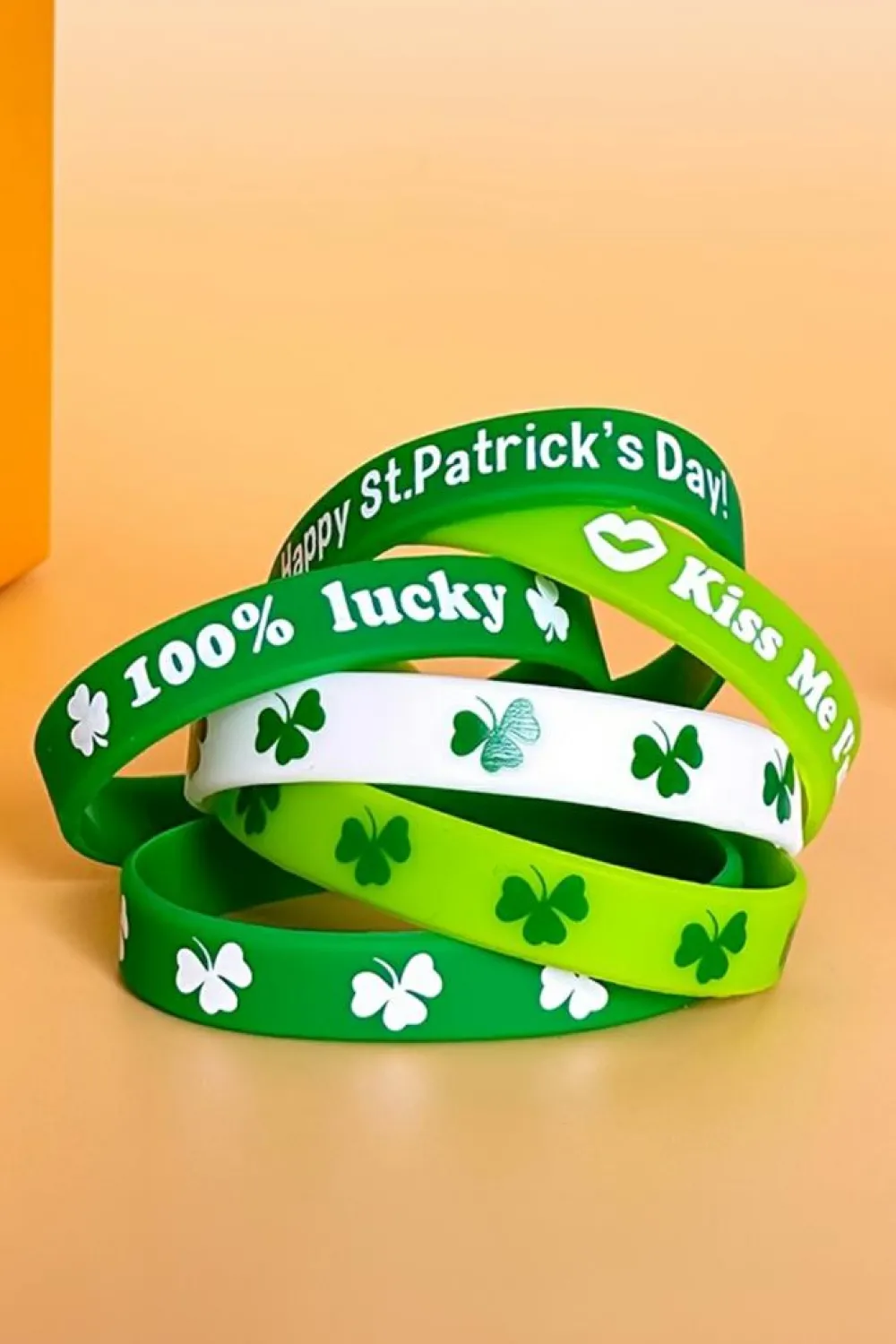 Outlet Dear-Lover St Patricks Shamrock Print Silicone Bracelet Green