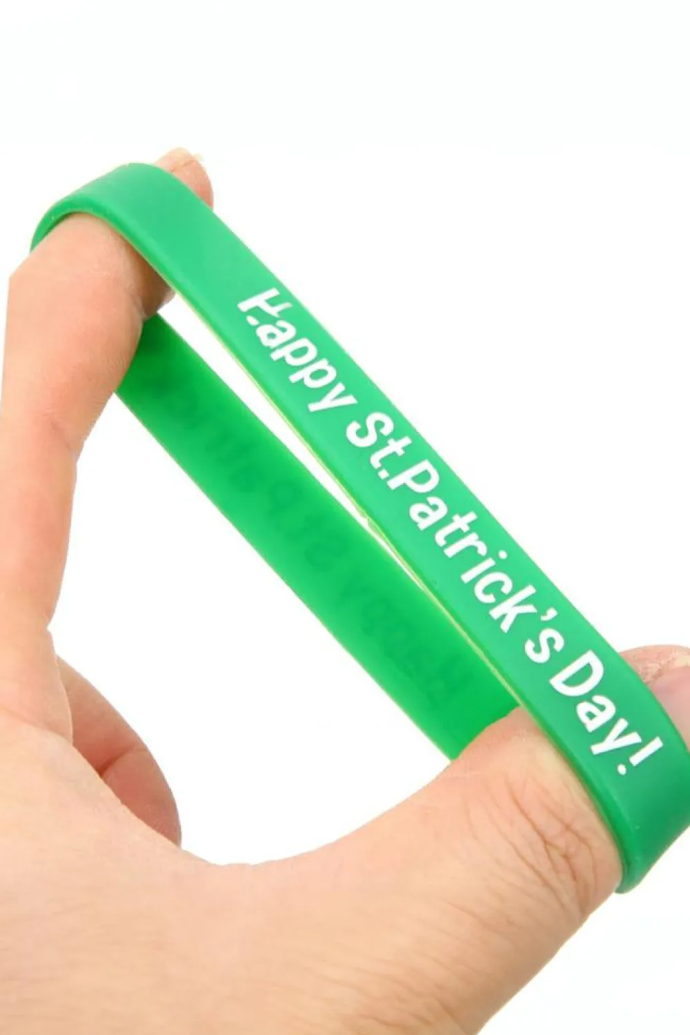 Outlet Dear-Lover St Patricks Shamrock Print Silicone Bracelet Green