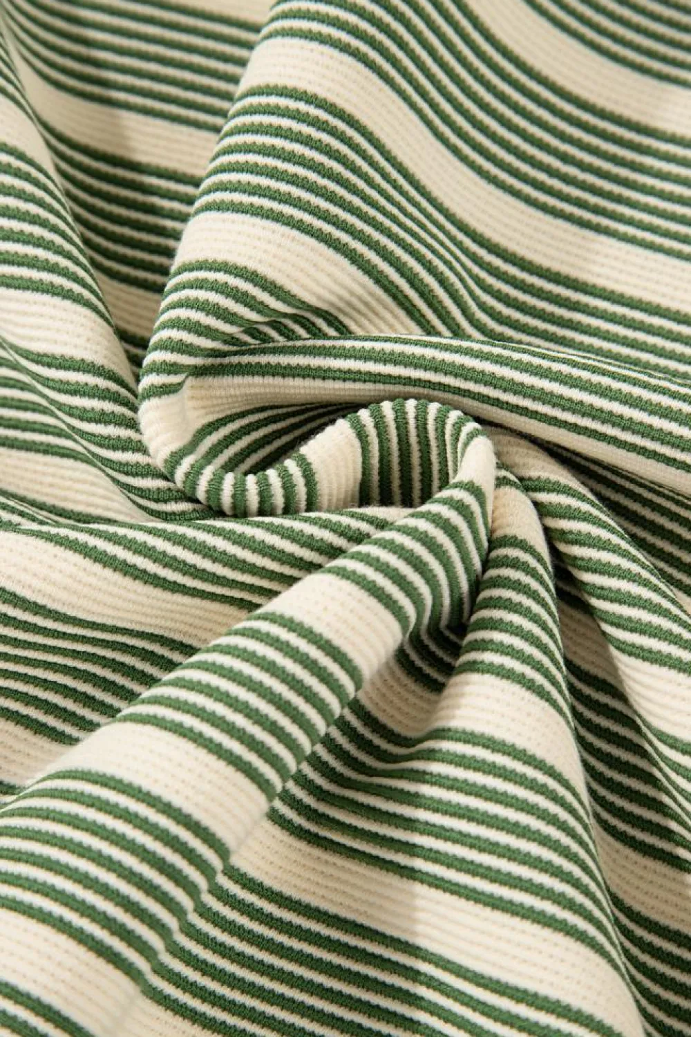Clearance Dear-Lover Contrast Edge Short Batwing Sleeve T Shirt Green Stripe