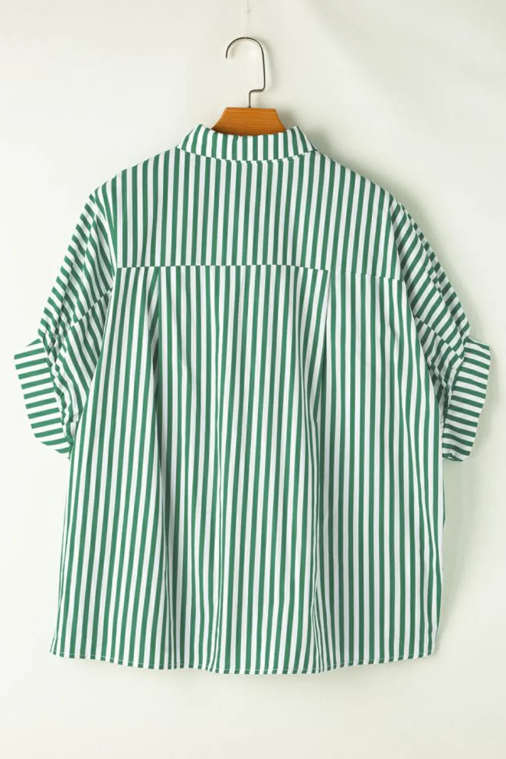 Sale Dear-Lover Dolman Sleeve Oversize Shirt Green Stripe