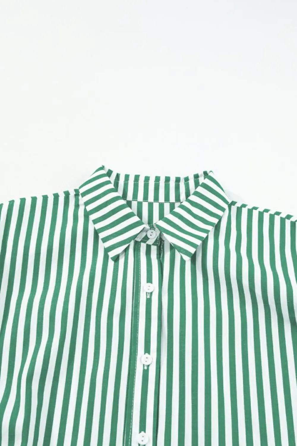 Sale Dear-Lover Dolman Sleeve Oversize Shirt Green Stripe