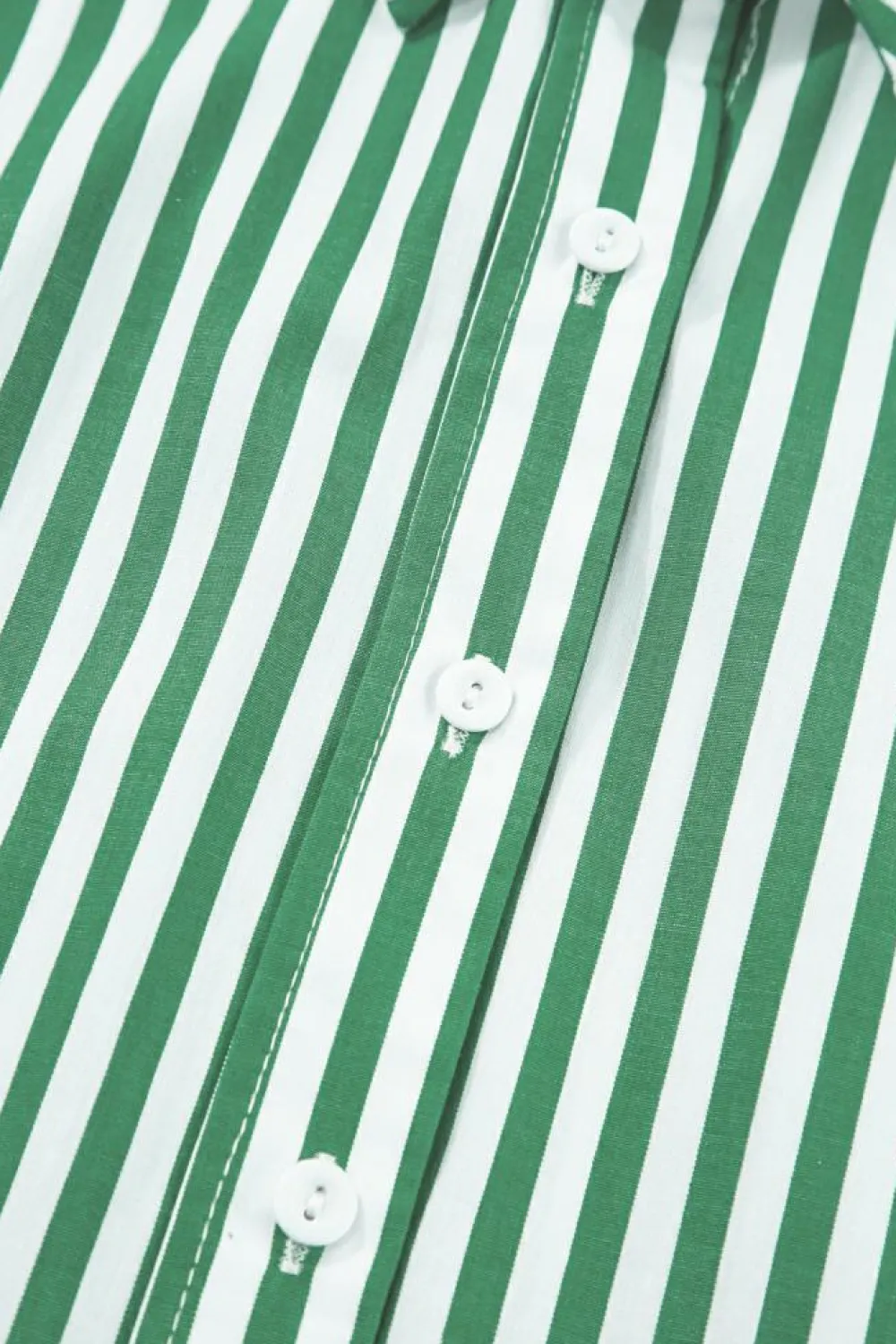 Sale Dear-Lover Dolman Sleeve Oversize Shirt Green Stripe