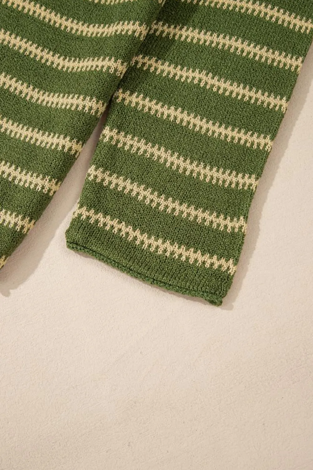 Discount Dear-Lover Drop Shoulder Casual Sweater Green Stripe