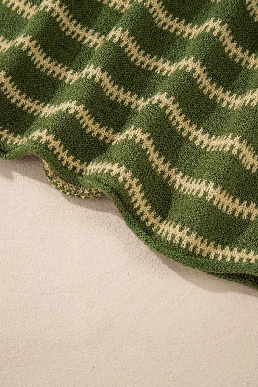 Discount Dear-Lover Drop Shoulder Casual Sweater Green Stripe