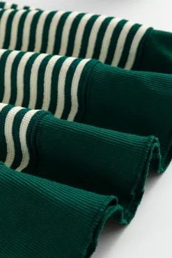 Sale Dear-Lover Loose Drop Shoulder Long Sleeve Top Green Stripe