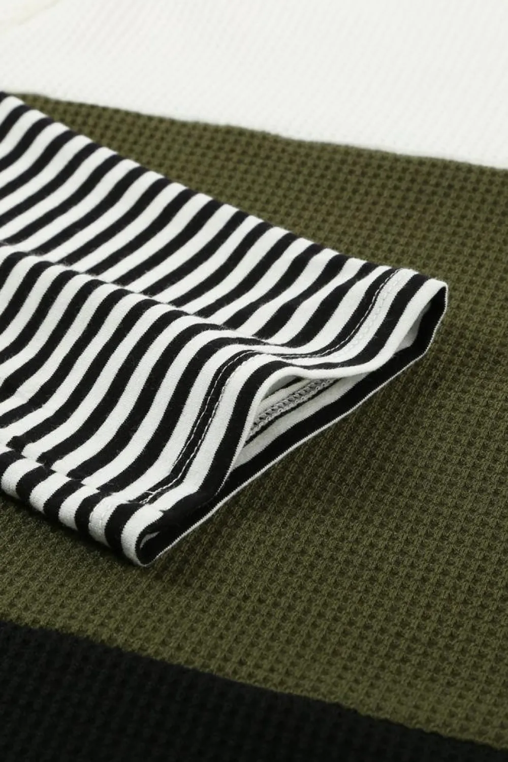 Discount Dear-Lover Stylish Colorblock Splicing Stripes Top Green