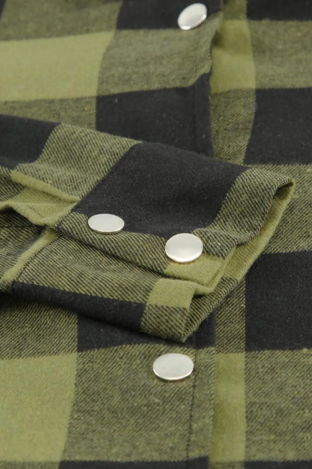 Discount Dear-Lover Turn-down Collar Plaid Shirt Coat Green