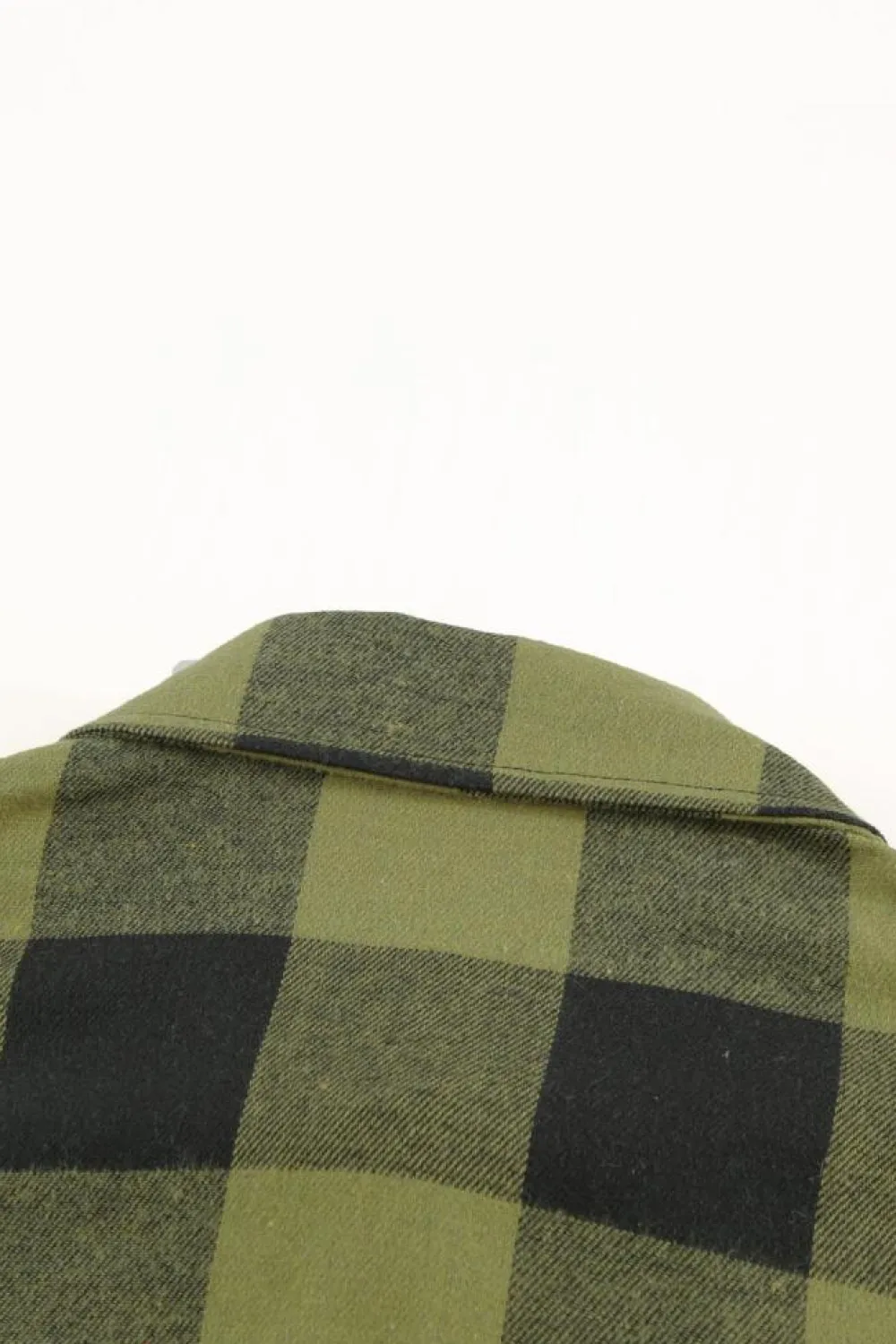 Discount Dear-Lover Turn-down Collar Plaid Shirt Coat Green
