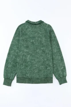 Outlet Dear-Lover Vintage Washed Flap Pocket Button Shacket Green