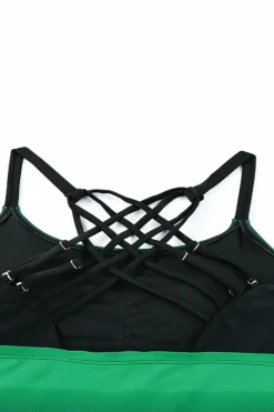 Outlet Dear-Lover ish Strappy Hollow-out Back Tankini Green
